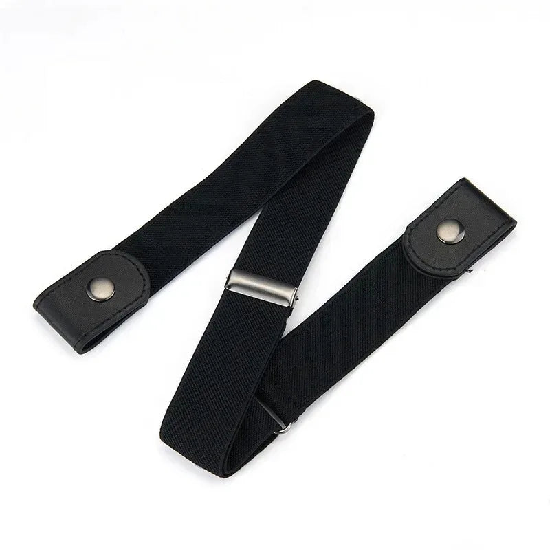 Sleek Adjustable Elastic No-Buckle Belt — Invisible, Seamless Fit