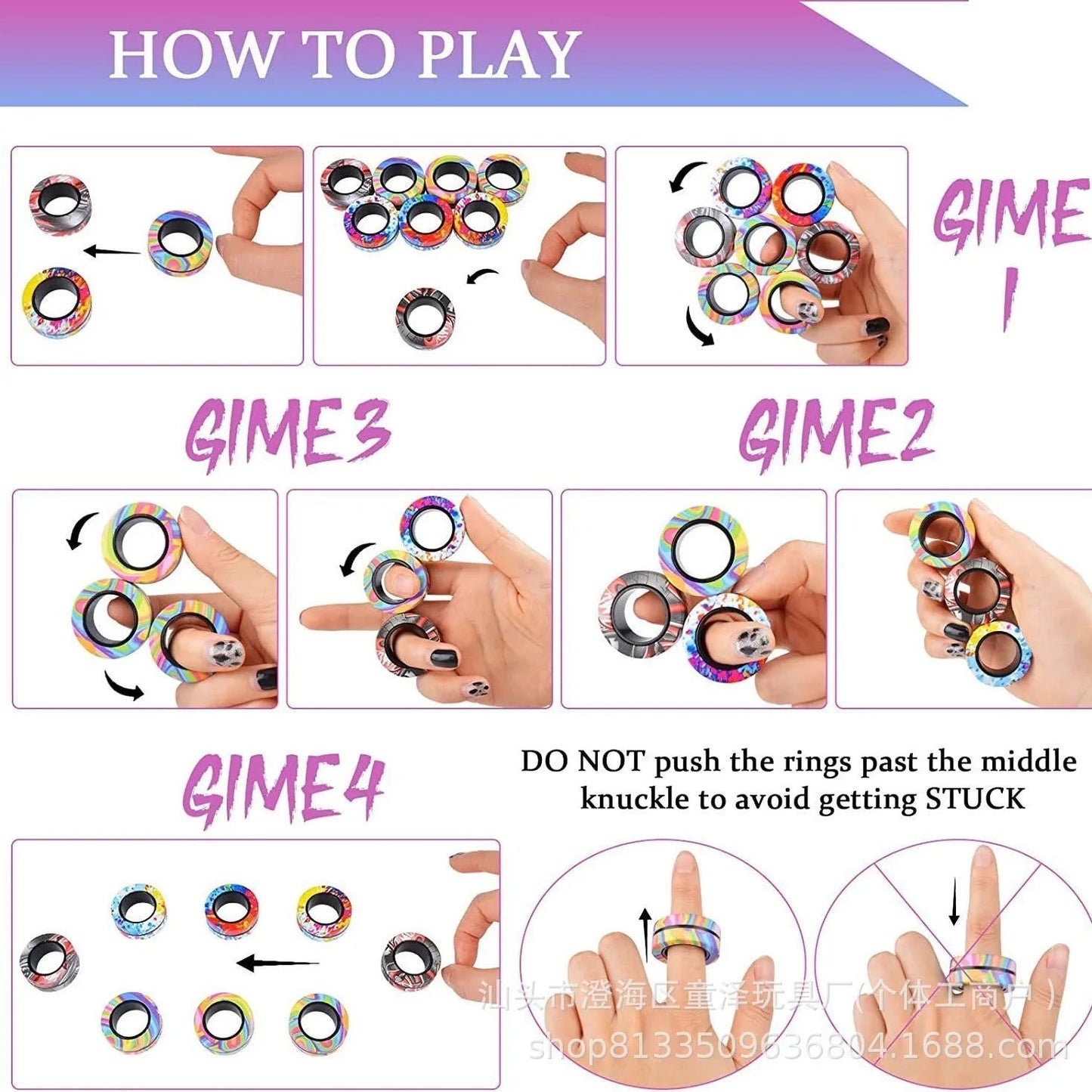 Magnetic Fidget Ring Spinner Set for Stress Relief and Focus