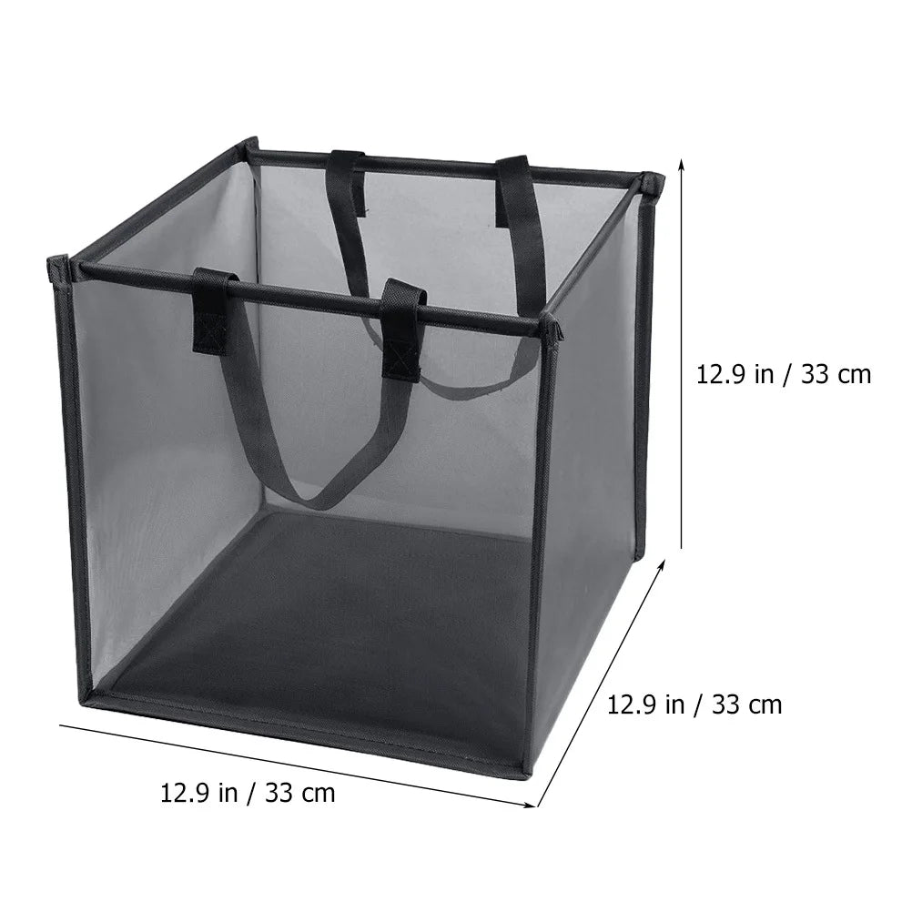 Portable Foldable Mesh Laundry Hamper with Easy-Grab Handles