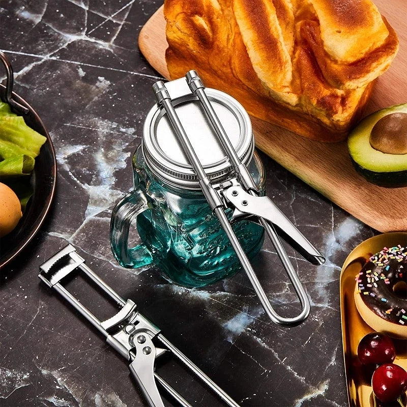Stainless Steel Adjustable Jar Opener – Multi-Function Kitchen Tool for Effortless Opening