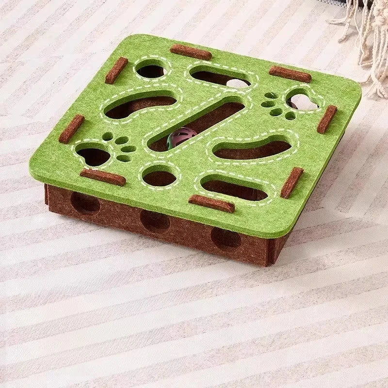 Cozy Felt Interactive Cat Puzzle Box — Engaging Toy for Curious Cats