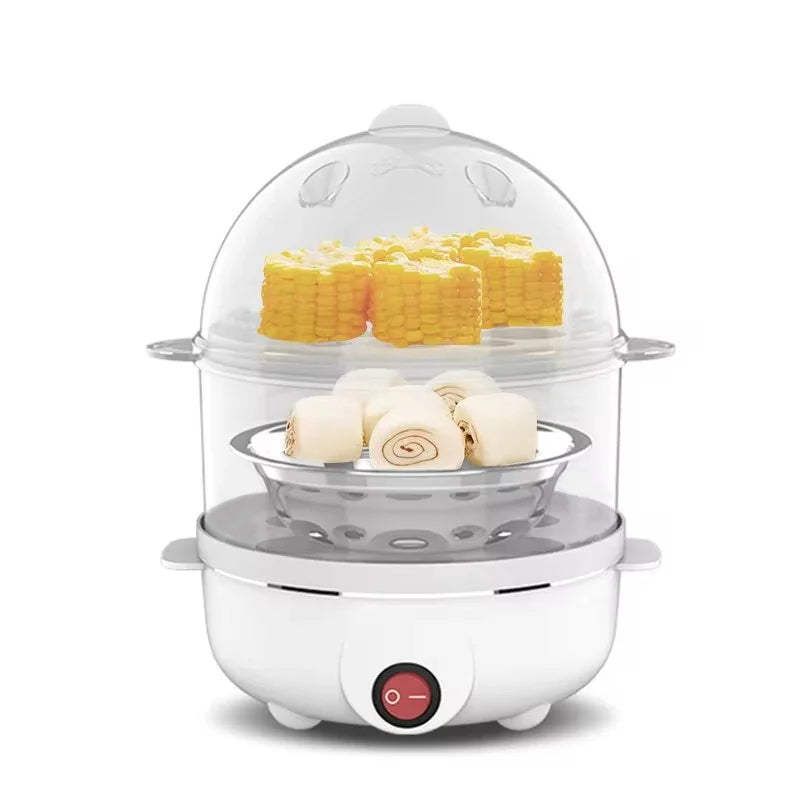 Dual-Tier Multifunctional Electric Egg Cooker — Steam, Boil, Poach and More