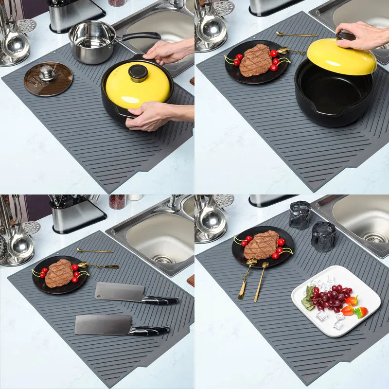 Premium Silicone Countertop Dish Drying Mat – Quick-Dry, Non-Slip Kitchen Mat