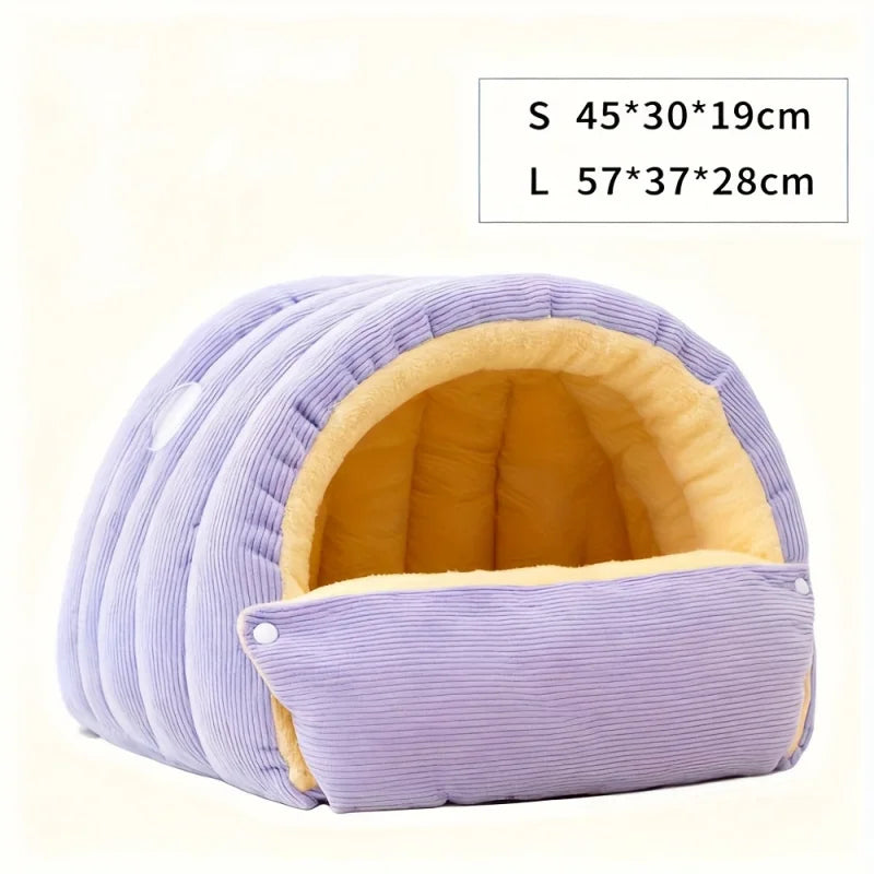 Cozy Arctic-Fleece Cat Cave Bed – Warm, Enclosed Shelter for Ultimate Comfort
