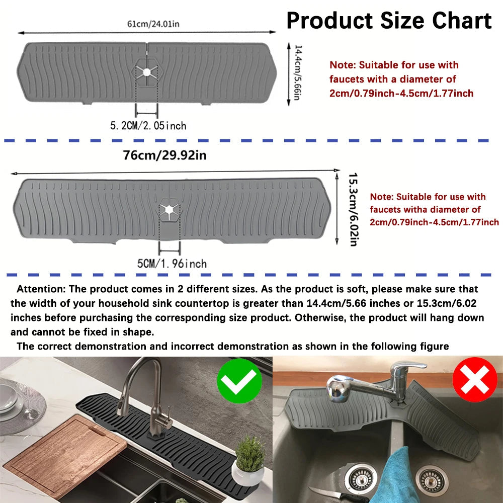 Premium Silicone Kitchen Sink Splash Guard β Effortless Splash Protection & Mess Prevention