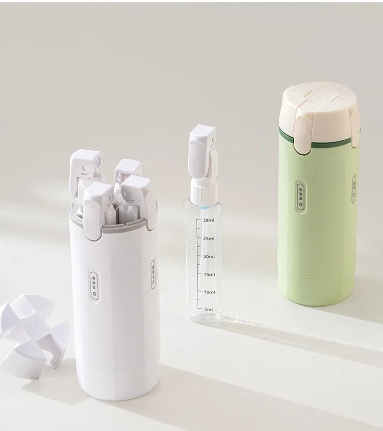 FURLLO 4 In 1 Travel Dispenser Portable Travel Bottles Leak Proof Leakproof Travel Container For Perfume Shampoo Conditioner Lotion...