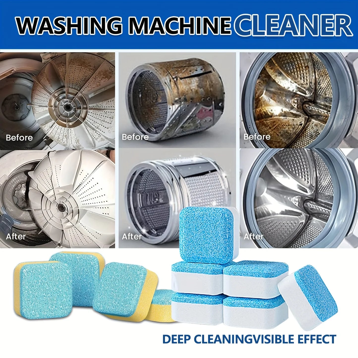 Furllo Washing Machine Cleaner Tablets — Deep Clean & Odor Remover