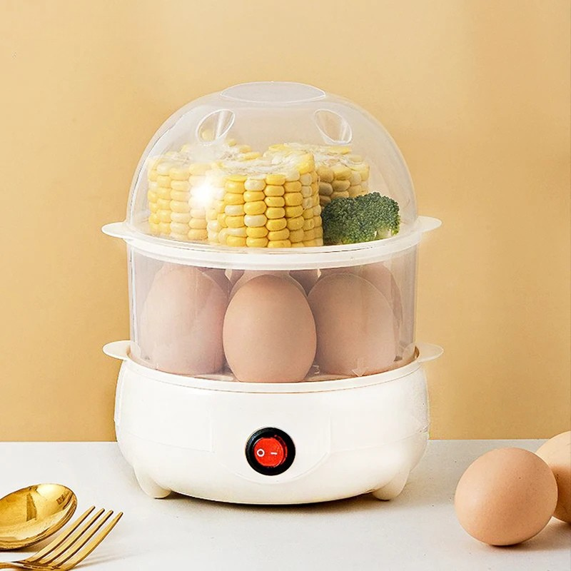 Dual-Tier Multifunctional Electric Egg Cooker — Steam, Boil, Poach and More