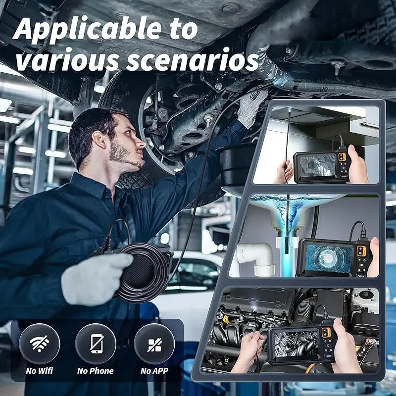 Industrial Endoscope Inspection Camera β 1080p Hd With 4.3-Inch Display Adjustable Lens
