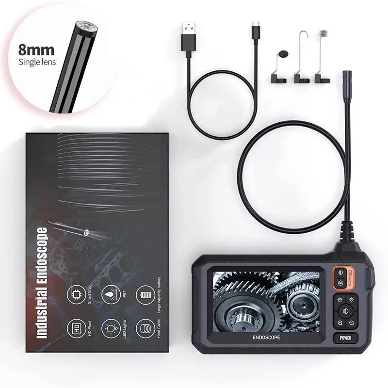 Industrial Endoscope Inspection Camera β 1080p Hd With 4.3-Inch Display Adjustable Lens