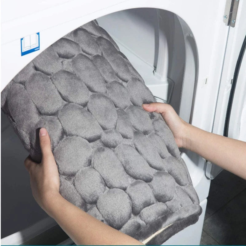 Cobblestone Embossed Bathroom Mat