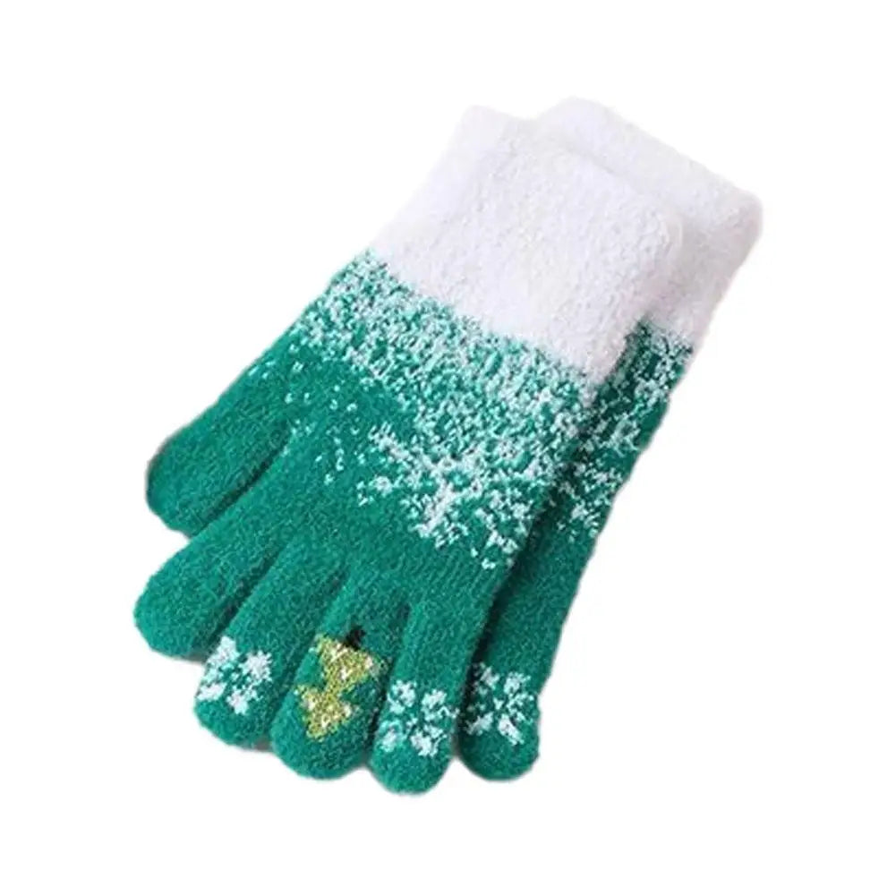 Cozy Festive Fleece-Lined Knit Fingerless Gloves