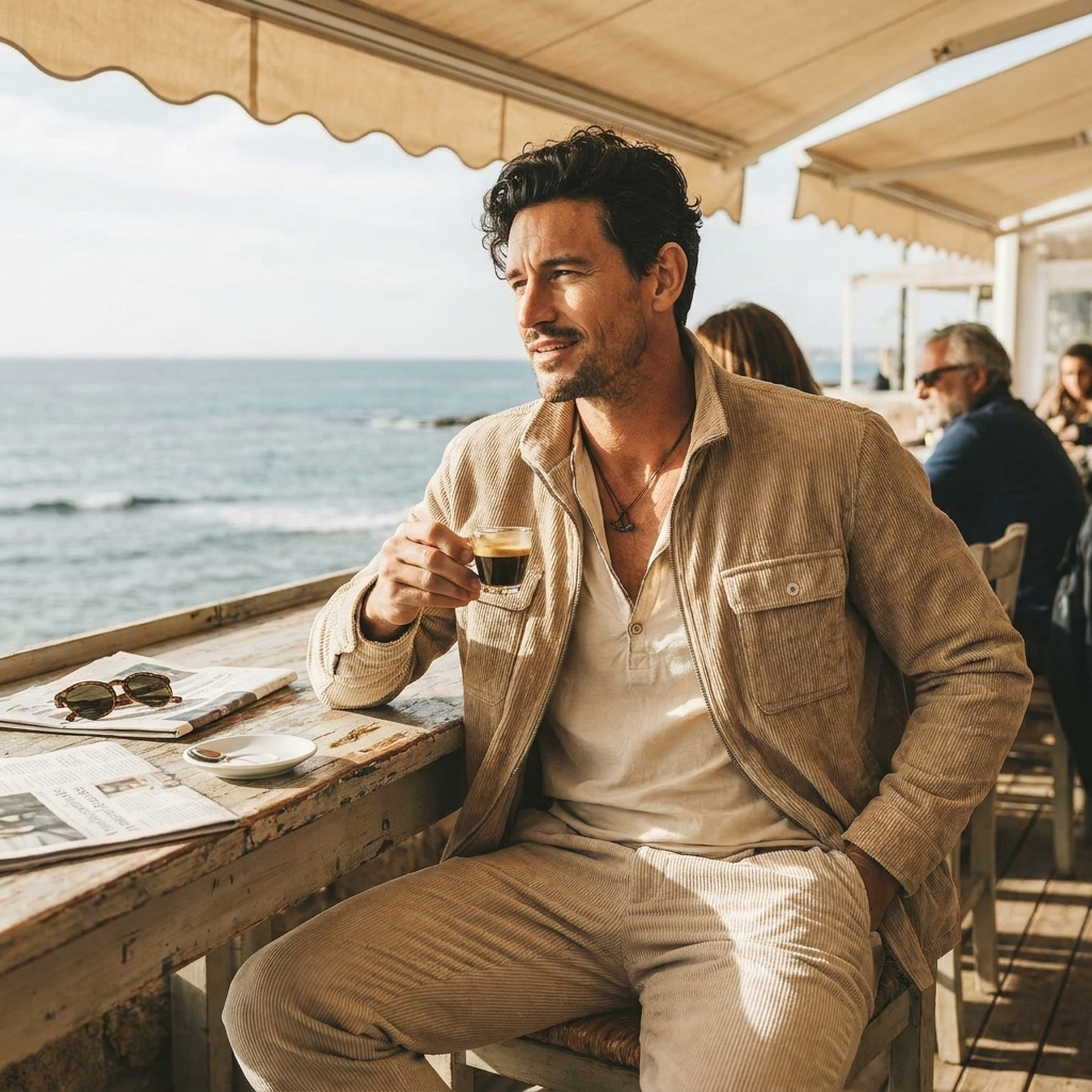 Mens corduroy jacket lifestyle