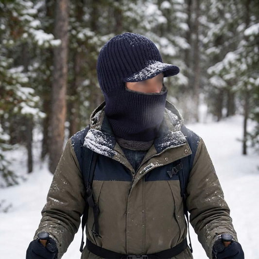 Knit Beanie Balaclava with Visor