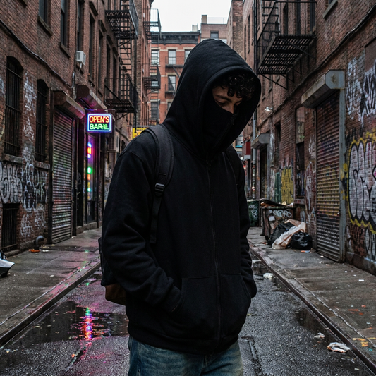 Unisex Full Zip Balaclava Hoodie