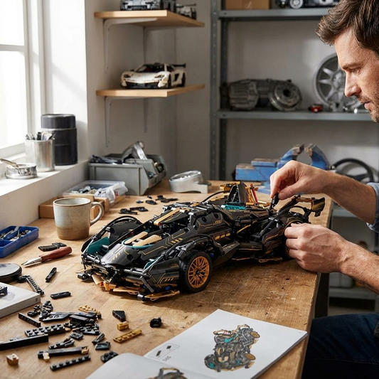 V12 Model Car Building Block Set