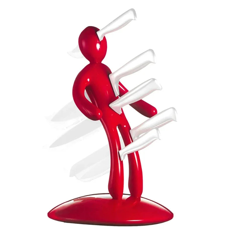 Creative Humanoid Kitchen Knife Holder Set - Unique, Fun Knife Rack for a Modern Kitchen