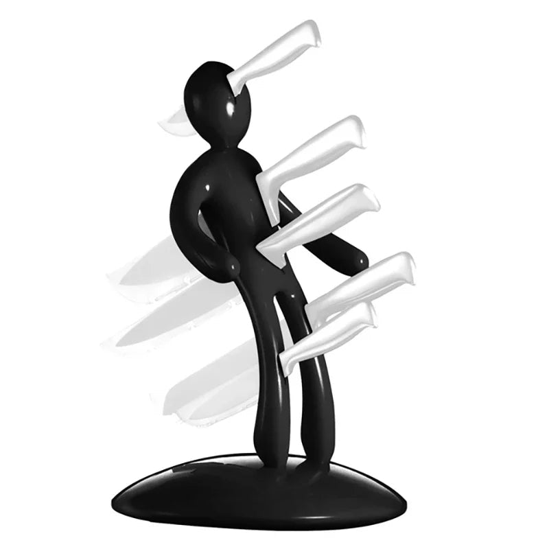 Creative Humanoid Kitchen Knife Holder Set - Unique, Fun Knife Rack for a Modern Kitchen