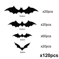 3D PVC Halloween Bats Wall Stickers