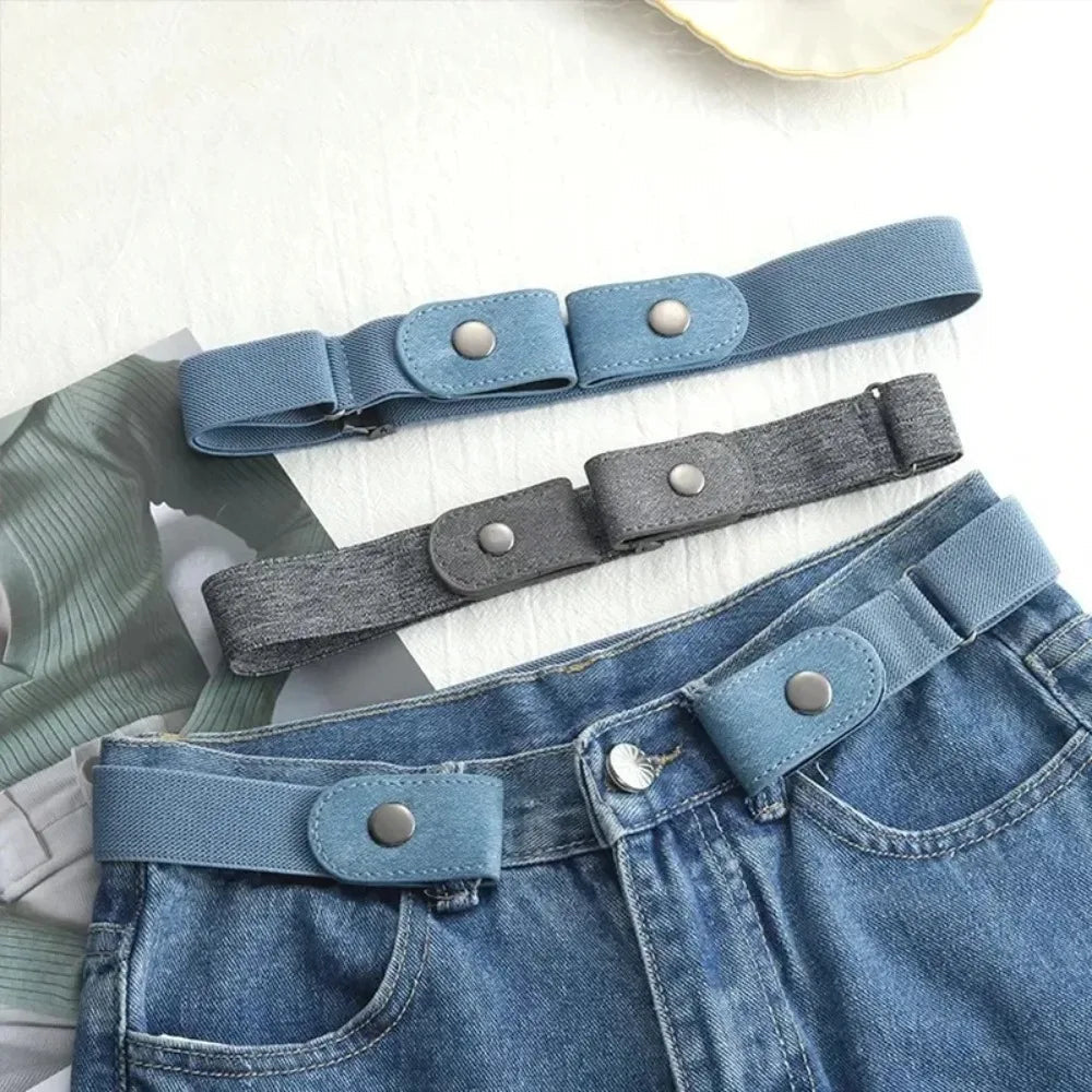 Sleek Adjustable Elastic No-Buckle Belt — Invisible, Seamless Fit