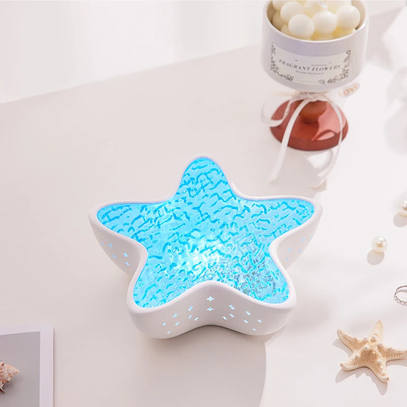 Starfish Ocean Wave Night Light Projector - Soothing Ambient Sea Glow