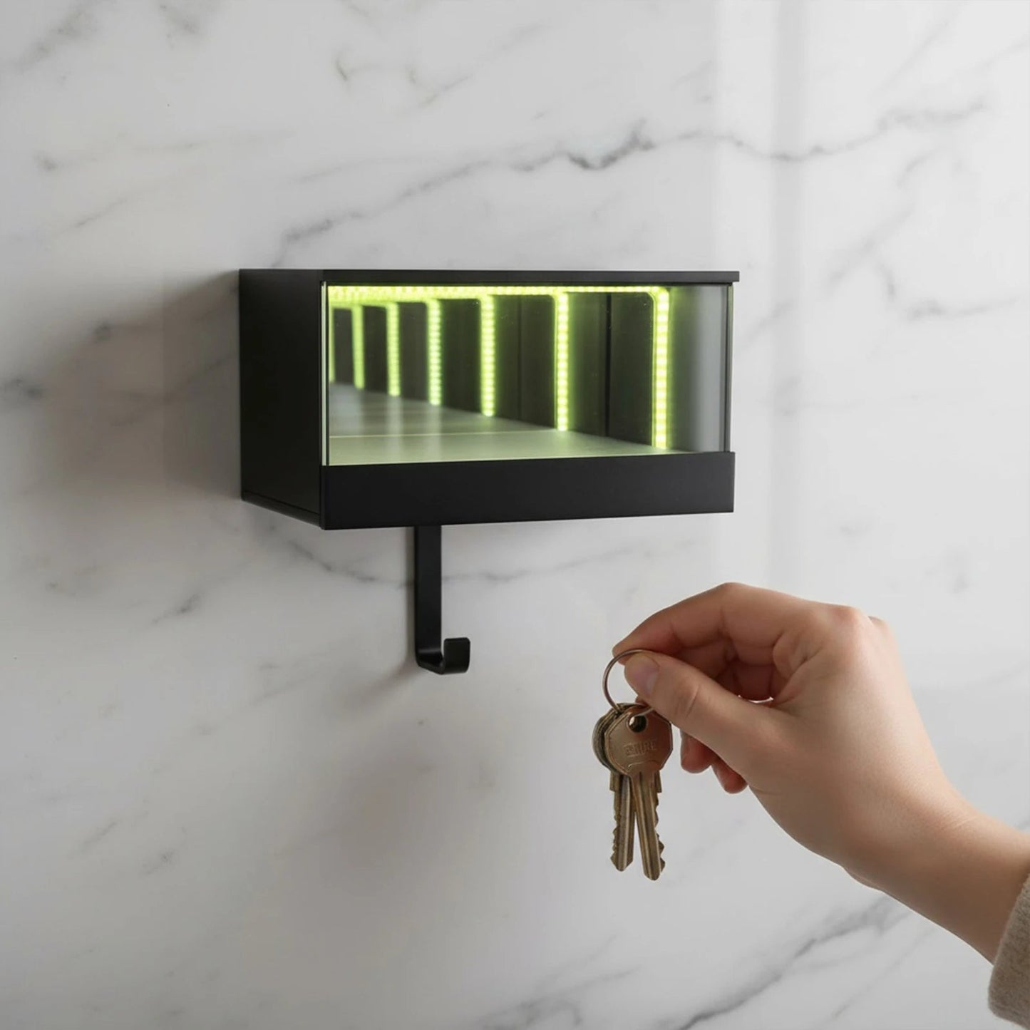 Infinity LED 3D-Printed Car Key Holder — Illuminated, Modern Key Organizer