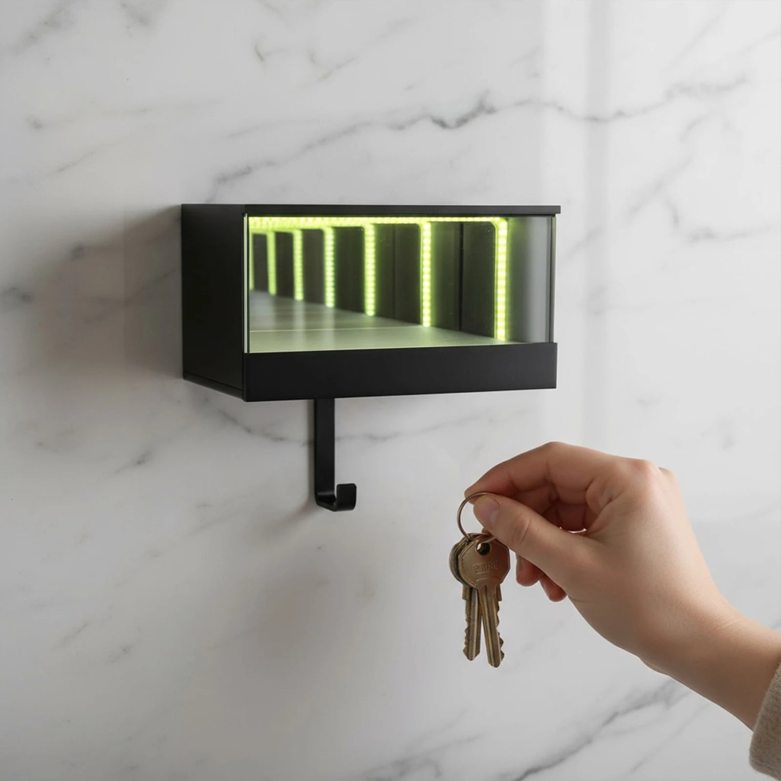 Infinity LED 3D-Printed Car Key Holder — Illuminated, Modern Key Organizer