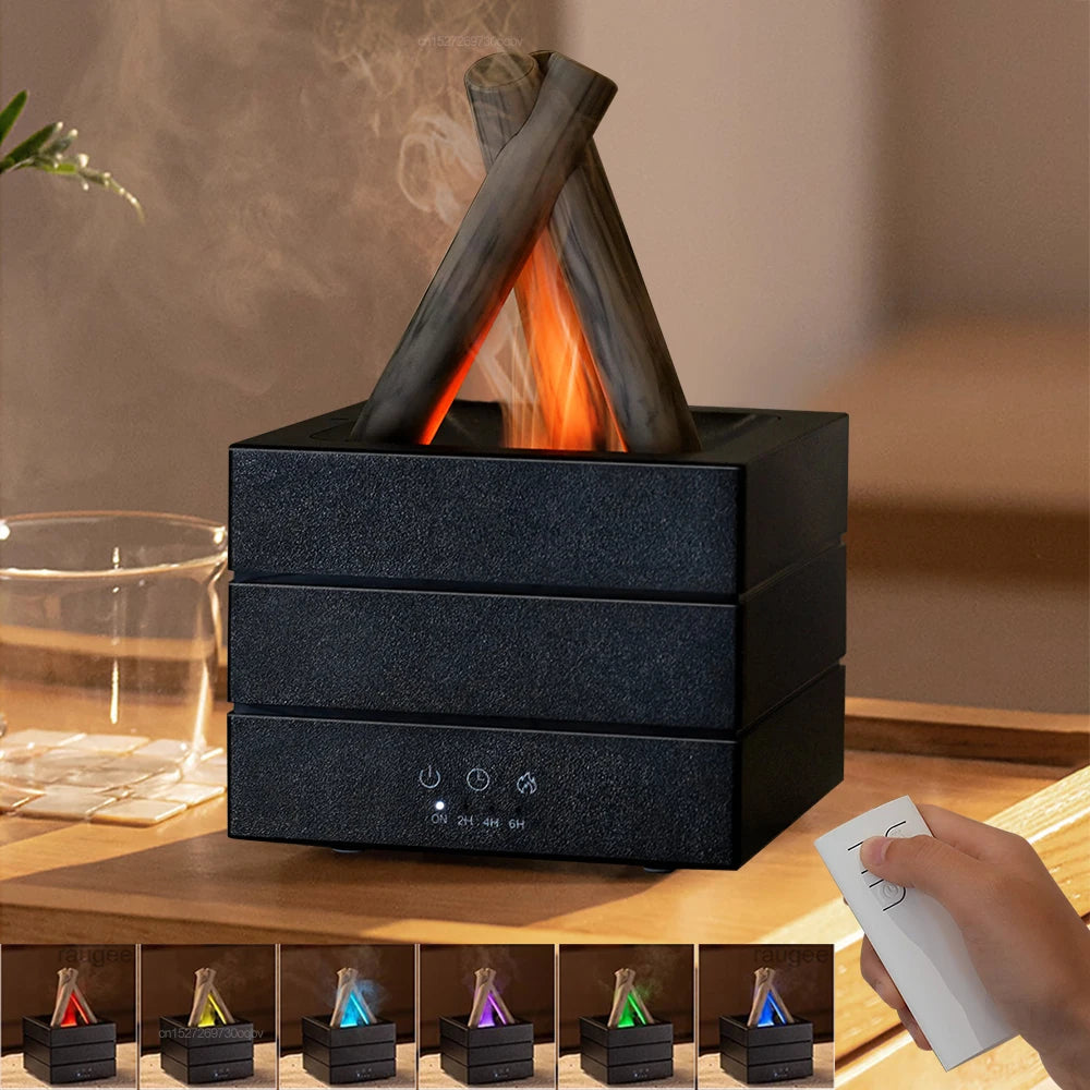 Realistic Flame Aroma Diffuser & Humidifier for Cozy Ambience