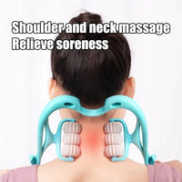 Manual Neck and Shoulder Massager with Kneading Rollers
