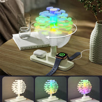 Spiral Tree Table Lamp Featuring a Built-In Wireless Charger