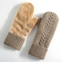 Double-Layer Fleece-Lined Winter Mittens for Maximum Warmth