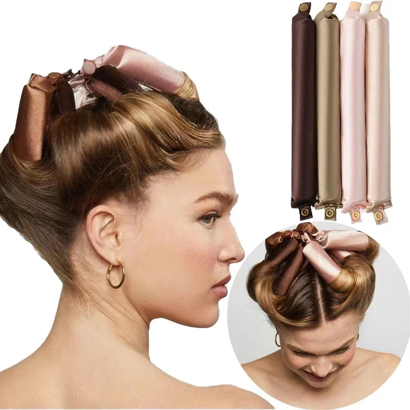 Satin Headband Heatless Hair Curler for Effortless, No-Heat Curls