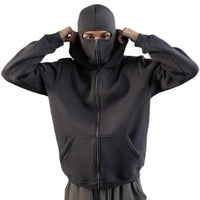 Unisex Full Zip Balaclava Hoodie
