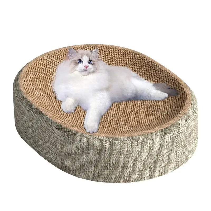 Oval Sisal 2-in-1 Cat Scratcher and Bed