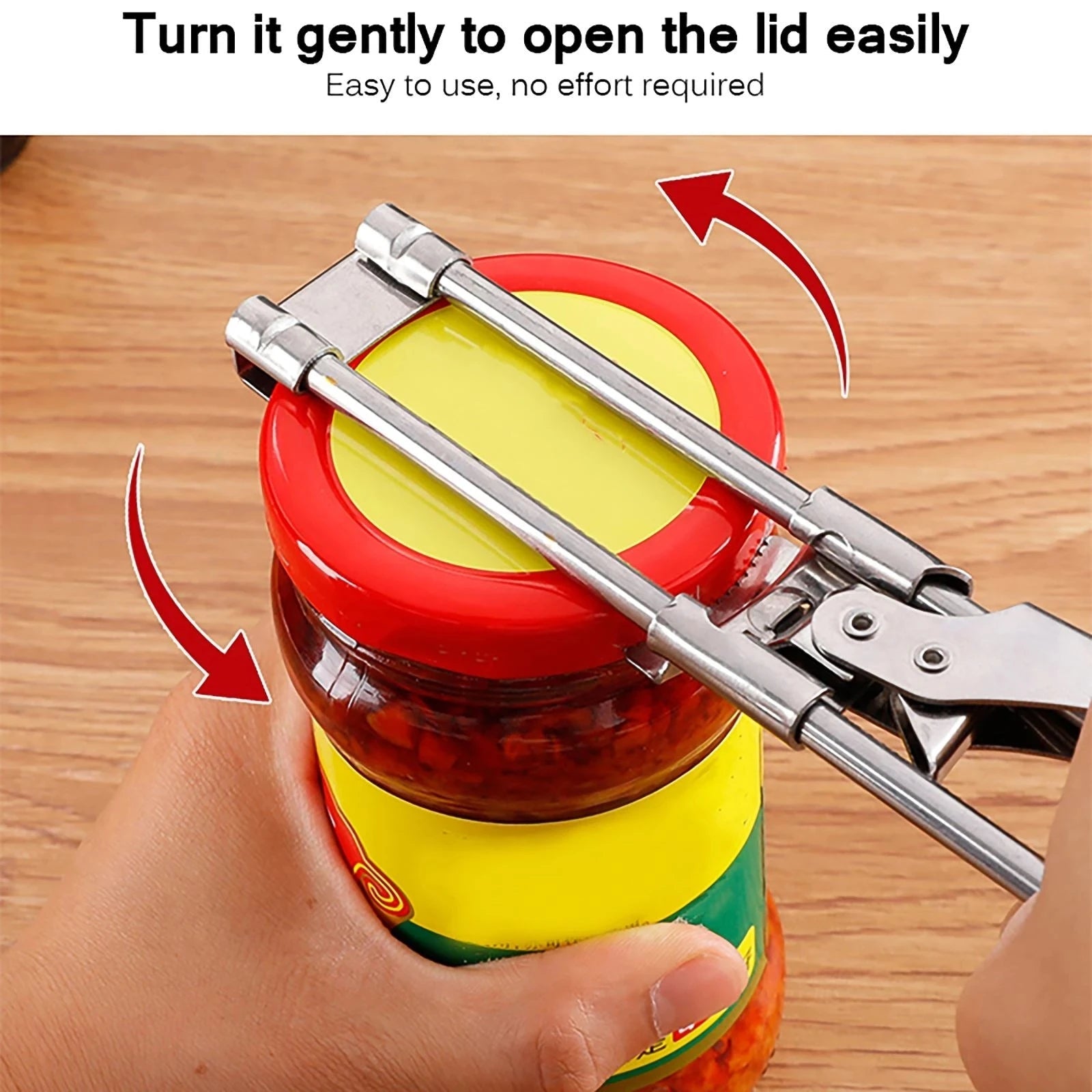 Stainless Steel Adjustable Jar Opener – Multi-Function Kitchen Tool for Effortless Opening