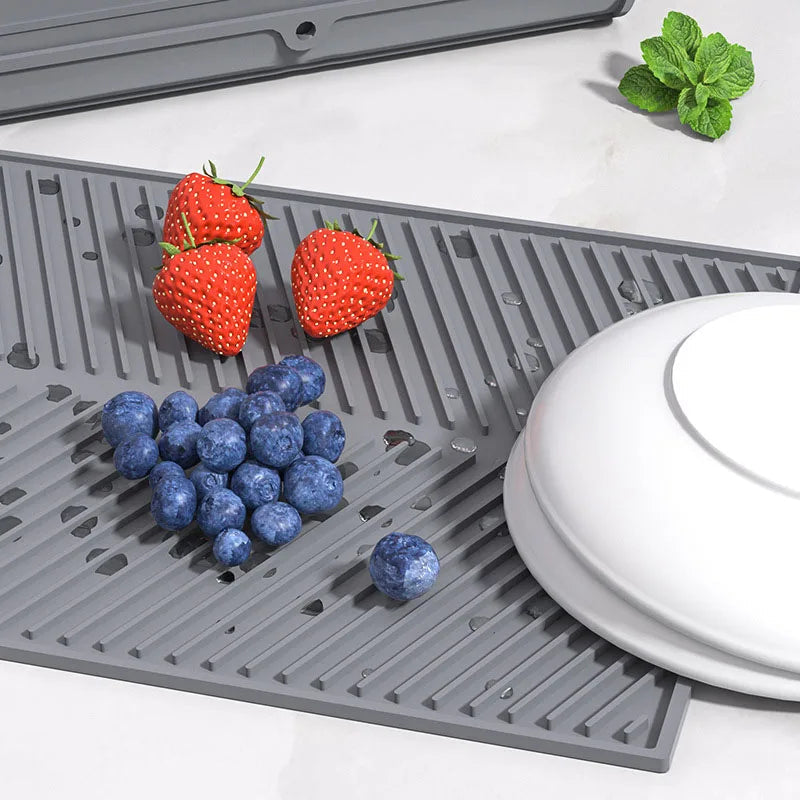 Premium Silicone Countertop Dish Drying Mat – Quick-Dry, Non-Slip Kitchen Mat