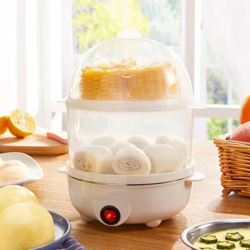 Dual-Tier Multifunctional Electric Egg Cooker — Steam, Boil, Poach and More