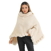Elegant Faux Fur Shawl Cloak for Women
