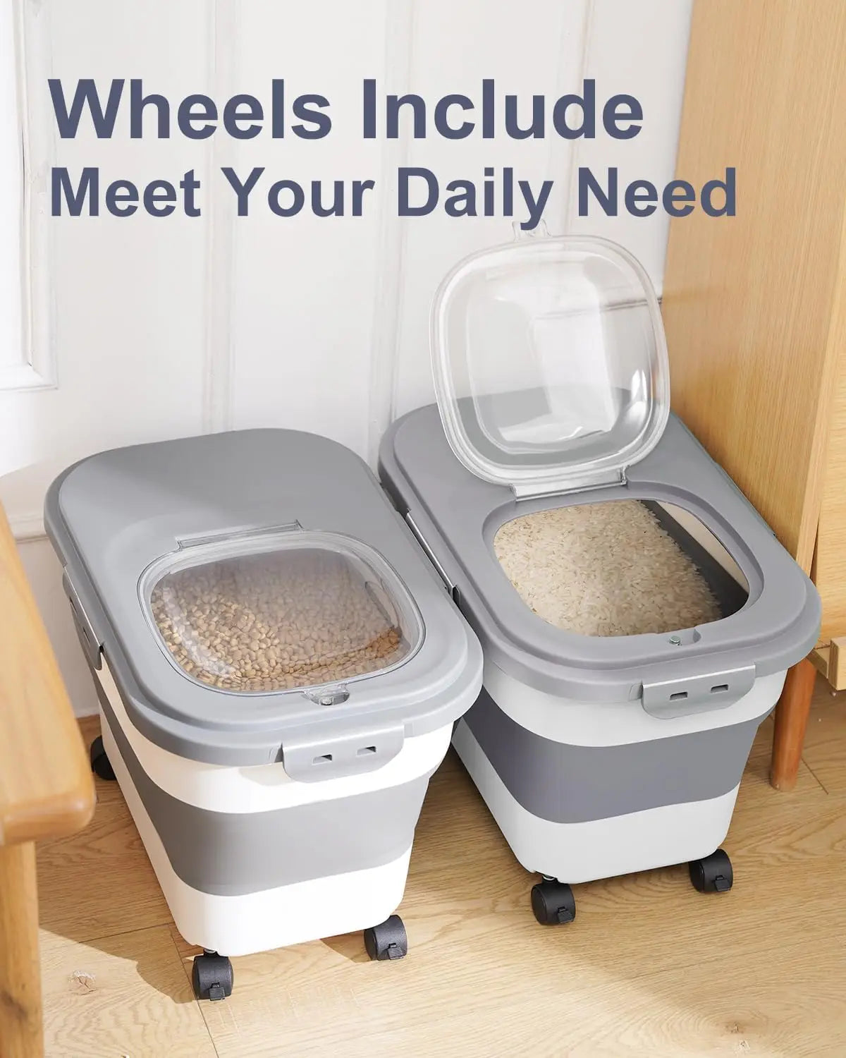 Space-Saving Foldable Food Storage Container with Large Capacity