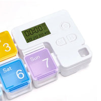 Smart Electronic Weekly Pill Organizer with Alarms and Reminders