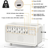 White Noise Machine with Humidifier and Night Light
