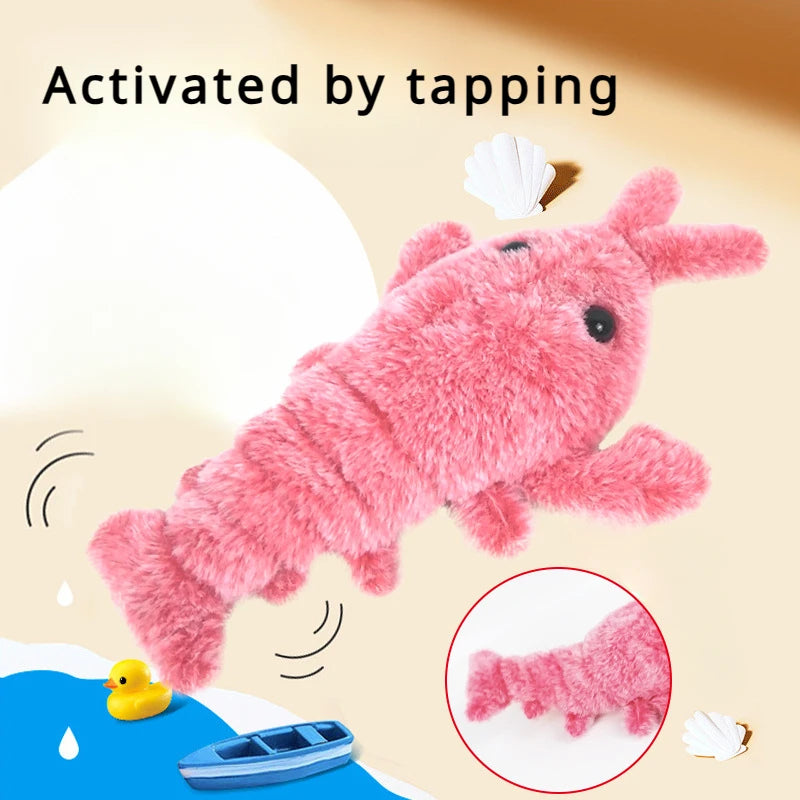 Electric Jumping Shrimp Interactive Pet Toy
