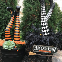 Witch Leg Stakes, Set Of Two Yard Halloween Decoration