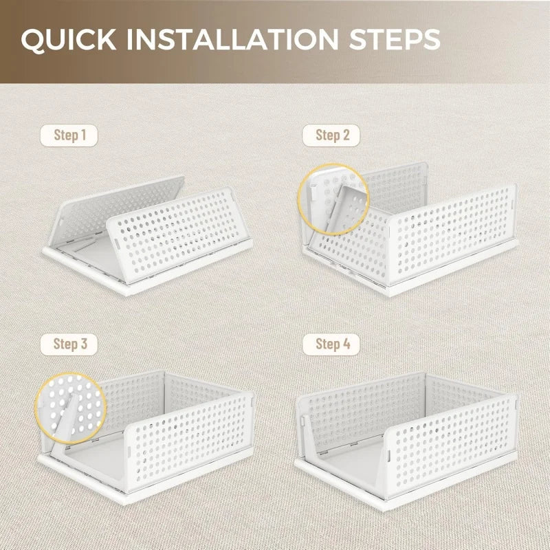 Stackable Plastic Closet Drawer Organizer – Space-Saving Storage Solution