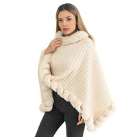 Elegant Faux Fur Shawl Cloak for Women