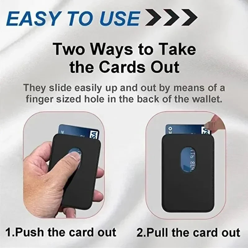Slim Magnetic Leather Card Holder Wallet for iPhone