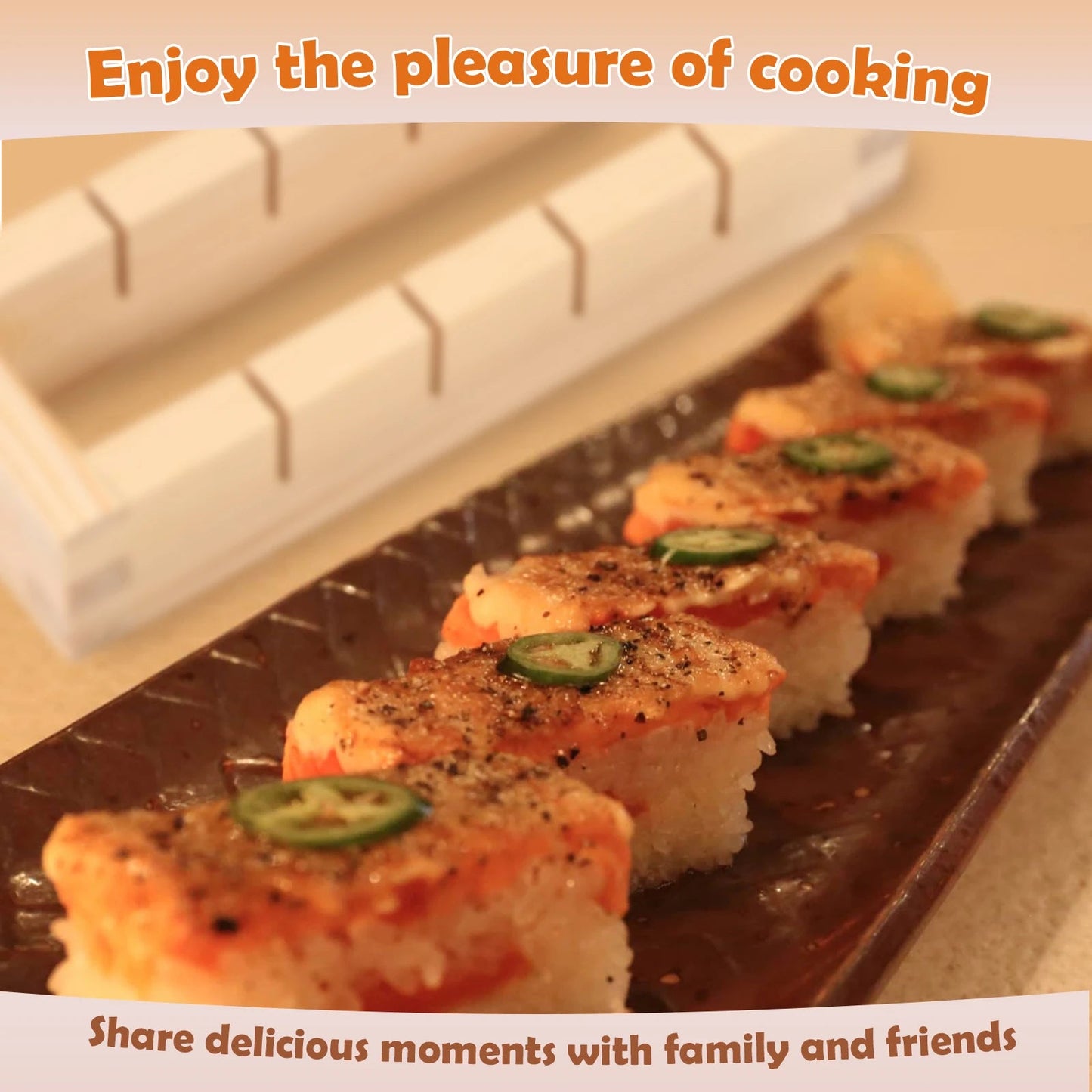 Handcrafted Wooden Sushi Press Mold - Premium Sushi Maker for Homemade Rolls