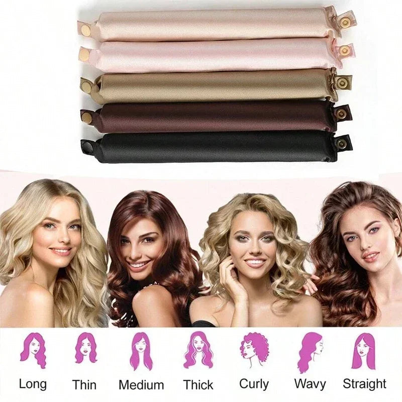 Satin Headband Heatless Hair Curler for Effortless, No-Heat Curls