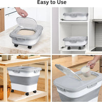 Space-Saving Foldable Food Storage Container with Large Capacity