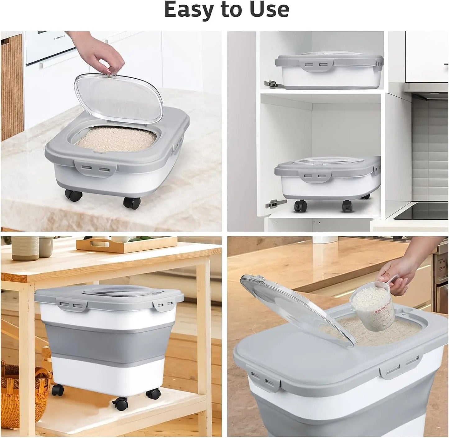 Space-Saving Foldable Food Storage Container with Large Capacity